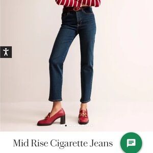 NWT Boden women mid rise cigarette jeans - dark wash
